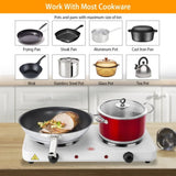 Cooking electric heating plate, 2-burner electric 2000 watt portable electric glass 34331544