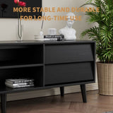 63 Inch TV Stand Features Vintage-style and Bevel Design, TV Stand with Drawers, Entertainment W578P193299