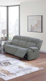Smoke Color Fur Like Corduroy 1pc Motion Sofa Living Room Reclining Couch Plush Textured Seat B011P335286
