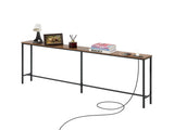 Slim Hallway Console Table, 70.9 Power Outlet Incorporated Couch Table, Single-Tier Extended 56132827