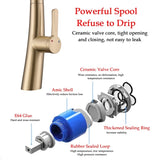 Single Handle Stainless Steel Pull Out Kitchen Faucet W1217125158