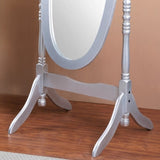 Traditional Queen Anna Style Wood Floor Cheval Mirror, Silver Finish T2574P164245