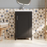 20 Inch Modern Small Bathroom Vanity Cabinet With Ceramic Basin- 20*14.5*33.3 Inches,Ample N729P170386B