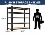 48"W Garage Shelving Unit 5 Tier Adjustable Storage Shelves 2700lbs Metal Shelf Rack for Basement 64183452