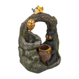 ZNTS 18.5x11.8x22.6" Decorative Two-Tiered Water Fountain Woodland Animal Design, Outdoor Fountain W2078P178886