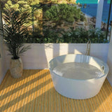 DAX Round Freestanding Acrylic Bathtub - Glossy White - 57" diameter B2702P227064