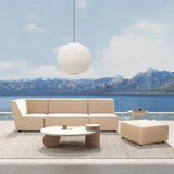 Cleo 34" Modular Upholstered Deep Seating Patio Corner Chair, Almond Beige Axroma Olefin B2719P245990