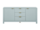 U_STYLE Sideboard with Wave Design - 3 Adjustable Shelves, 3 Drawers & Soft-Close Doors, Storage N711P269066C