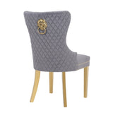 Simba Gold 2 Piece Dinning Chair Finish with Velvet Fabric in Dark Gray 659436250550