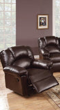 ZNTS Motion Recliner Chair 1pc Glider Couch Living Room Furniture Brown Bonded Leather HS00F6676-ID-AHD