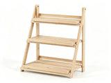 3-Tier Ladder Plant Stand, Foldable Fir Wood Flower Pot Rack with A-Shaped Reinforced Structure, 87306280