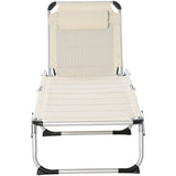 Foldable Outdoor Chaise Lounge Chair, 5-Level Reclining Camping Tanning Chair with Aluminum Frame, W2225141503