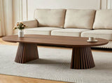 Wooden Round Wooden Coffee Table, Flexible and Extendable, Multi-functional and Space-saving, W3590P491826