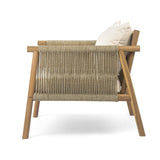 ZNTS 28" Modern Outdoor Woven Lounge Chair with Solid Wood Frame and Comfortable Polyester Cushions, N767P236617T