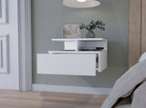 White 1-Drawer Floating Nightstand B062P175085
