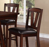 ZNTS Dark Walnut Wood Framed Back Set of 2 Counter Height Dining Chairs Breakfast Kitchen Cushion Seats B01158666