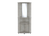 Nashville Corner Bar Cabinet Unit with Wine Glass Rack and Lower Cabinet, Concrete Gray B097P167443