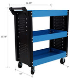3 Tier Rolling Tool Cart on Wheels,Heavy Duty Utility Tool Cart with Pegboard for Repair Shop, W465P146341