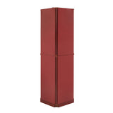 6 Shelf Corner Curio Display Cabinet with Lights, Mirrors and Adjustable Shelves, Cherry W1693P165027