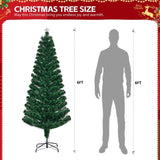 6 FT Pre-lit Christmas Tree, Artificial Fiber Optic Christmas Tree with Lighted Top Star and 220 97014483
