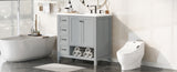 36" Bathroom Vanity with Sink Top, Bathroom Vanity Cabinet with Two Doors and Two Drawers, Solid N725P245278E