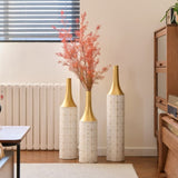 Floor Metal Vases Decorated White Metal Set of 3 gorgeous home decoration large glazed metal W2796P237521