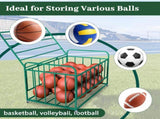 Ball Storage Cart, Basketball or Volleyball Storage Bin with Wheels, Basketball Holder Cage for 86078278