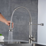 Commercial Kitchen Faucet with Pull Down Sprayer, Single Handle Single Lever Kitchen Sink Faucet W1932P172328
