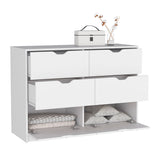 Basilea 4 Drawers Dresser, 2 Cabinets -White B07092139