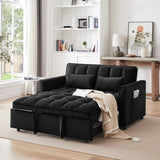 55.1-inch 3-in-1 convertible sofa bed, modern velvet double sofa Futon sofa bed with adjustable W2564P171333