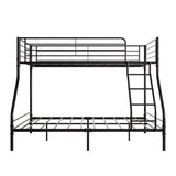 Heavy Duty Twin-Over-Full Metal Bunk Bed, Easy Assembly with Enhanced Upper-Level Guardrail, Black W84056876