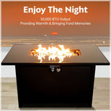 25" H x 42" W Steel Outdoor Fire Pit Table with Lid B120P242624