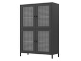 Classic Metal Storage Cabinet Display Cabinet with 4 Glass Doors 4 Shelves Cabinet Freestanding W2378P176269