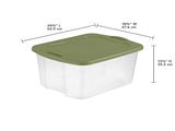 (2 pack) EZ Carry 70 Quart Large Storage Bin, Clear Plastic Storage Container with 50195586