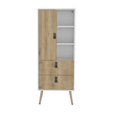 Huna Tall Dresser, Unit with Door, 2 Drawers, and Open Shelves B070P173201