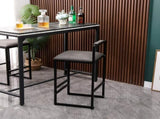Set of 2 Counter Height Barstools Kitchen Island Stools with Back Modern Armless Metal Legs & PU W1757104748