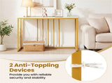 39" Console Table with Built-in Charging Station, Narrow Entryway Table with USB & Type-C Ports 99477409