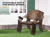 Patio Chairs Set of 2 - Stackable Outdoor Cast Aluminum Dining Chairs with Vintage Bronze Finish and 93816729