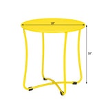 ZNTS 18" Metal Countertop Small Round Table Terrace Wrought Iron Side Table Golden 32416083