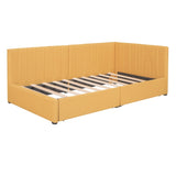 Upholstered Daybed with 2 Storage Drawers Twin Size Sofa Bed Frame No Box Spring Needed, Linen WF299017AAL