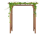 152*60*215cm Beautiful And Practical Flat-Topped Wooden Arch Garden Arch Dark Brown 50147536