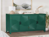 59"Green Accent Cabinet with 4 Doors, Mid Century Modern Pantry Wood Buffet Media W2295P294587