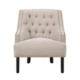 ZNTS Modern Traditional Accent Chair Chenille Upholstery Button-Tufted Solid Wood 1pc Living Room B011P182659