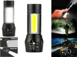 10Pcs Mini Zoomable LED Flashlight USB RechargeableCamping Hiking Flashlight Work light 09332566