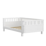 Twin Size Wood Platform Bed for Kids, Wood Low Profile Twin Bed with Rails for Girls and Boys, White W2593P296772