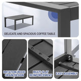 Love seat sofa Coffee table Grey frame dark grey cushion Aluminium frame sofa 21669719