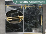 60" W x 60" H Brushed Gold Frameless Single Sliding Shower Door, Bathtub Door, 5/16" Tempered T5595P475184