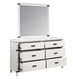 Loretta Modern Style Mirror Made with Wood in Antique White B009P155305