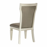 Glamorous Style Side Chairs 2pc Set Acrylic Crystal Tufted Back Upholstered Seat Champagne Finish B01177638