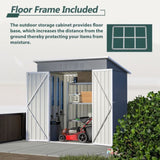 ZNTS 6'x4' Outdoor Metal Storage Shed for Garden Tools Lockable Door W2505P197225